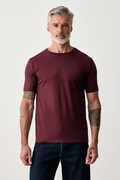Lindbergh T-shirt męski z bawełną bordowy 30.48003E