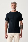 Lindbergh T-shirt basic męski bawełniany z elastanem granatowy 30.400142A