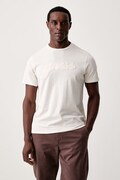 Guess T-shirt damski bawełniany beżowy M6BI69 K6639