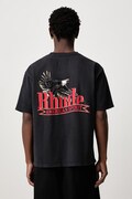 RHUDE American Spirit T-shirt bawełniany męski czarny RHFW26TT03012