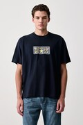 Guess Jeans T-shirt męski bawełniany granatowy M6BI16 K5400