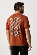 Hurley T-shirt męski bawełniany Printing Press Gaiolas brązowy MTSEUED0041