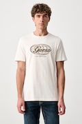 Guess T-shirt męski bawełniany GIOVA beżowy Z6BI07 K6542