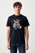 Guess T-shirt męski bawełniany granatowy M6BI64 K6573