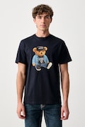 Guess T-shirt męski bawełniany granatowy M6BI64 K6573