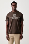 Gant T-shirt męski bawełniany brązowy 2003469