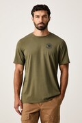 Fjallraven T-shirt męski z bawełną zielony F87313-625