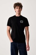 Karl Lagerfeld Jeans t-shirt da uomo in cotone nero B4M17024