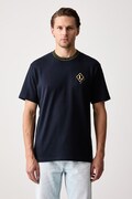 Lacoste T-shirt męski bawełniany granatowy TH8611