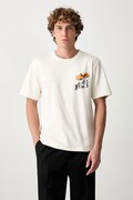 Filling Pieces T-shirt bawełniany męski beżowy 422620500360