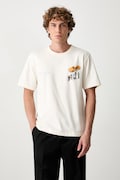 Filling Pieces T-shirt bawełniany męski beżowy 422620500360