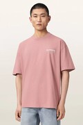 AllSaints T-shirt oversize męski bawełniany BACKSTAGE SS CREW różowy M033PF
