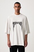 Rick Owens DRKSHDW Tommy tričko bavlněné pánské béžové DU02F6259 RNEP5