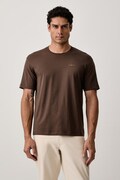 Aeronautica Militare T-shirt męski bawełniany brązowy TS2522UJ00372