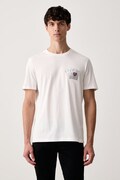 HUGO T-shirt męski bawełniany Dahr beżowy 50568696