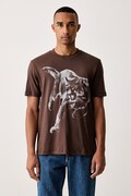 HUGO T-shirt męski bawełniany Daffilo brązowy 50568689