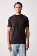 Karl Lagerfeld t-shirt ανδρικό βαμβακερό με ελαστάν καφέ 564235.755043