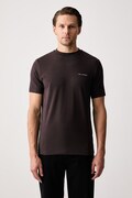 Karl Lagerfeld t-shirt ανδρικό βαμβακερό με ελαστάν καφέ 564235.755033