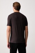 Karl Lagerfeld T-shirt męski bawełniany z elastanem brązowy 564235.755033