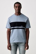 BOSS Orange tricou pentru bărbați din bumbac cu elastan Te_FrostTape albastru 50569477