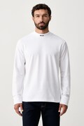 BOSS Green лонгслів чоловічий бавовняний з еластаном Tee Collar Long білий 50576916