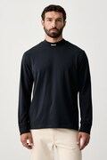 BOSS Green лонгслів чоловічий бавовняний з еластаном Tee Collar Long темно-синій 50576916