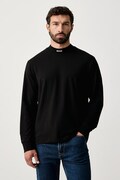 BOSS Green лонгслів чоловічий бавовняний з еластаном Tee Collar Long чорний 50576916