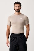 Under Armour T-shirt treningowy męski HG Armour Comp beżowy 1361518.203