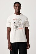 Napapijri T-shirt męski bawełniany Sunda beżowy NP0A8B3MFVA1