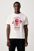 Napapijri T-shirt męski bawełniany Sunda beżowy NP0A8B3MFYA1