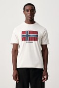 Napapijri T-shirt męski bawełniany Flag beżowy NP0A8A6IN1A1