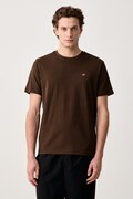 Napapijri T-shirt basic męski bawełniany Salis brązowy NP0A4H8DWT31