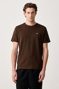 Napapijri T-shirt basic męski bawełniany Salis brązowy NP0A4H8DWT31