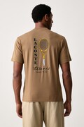 Lacoste T-shirt męski bawełniany beżowy TH2430