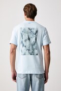 Lacoste T-shirt sportowy męski bawełniany niebieski TH9676