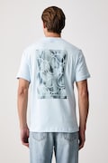 Lacoste T-shirt sportowy męski bawełniany niebieski TH9676
