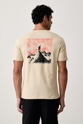 Dynafit T-shirt sportowy męski bawełniany BACK GRAPHIC beżowy 08.0000072146