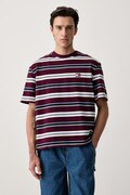 Tommy Jeans T-shirt męski bawełniany z elastanem bordowy DM0DM23553