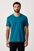 Emporio Armani Underwear T-shirt lounge męski bawełniany z elastanem 2-pack niebieski EM000392 AF25019