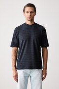 United Colors of Benetton basic tričko pánske s bavlnou tmavomodré 3ZAWU10CQ