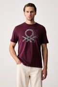 United Colors of Benetton tričko pánske bavlnené burgundské 39VFU10CP