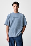 Axel Arigato T-shirt oversize bawełniany męski niebieski A3118011