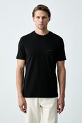 Armani Exchange T-shirt męski bawełniany z elastanem czarny XM003141 AF26650