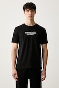 Trussardi T-shirt męski bawełniany czarny G0088000205N