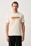 EA7 Emporio Armani T-shirt męski bawełniany beżowy AF12503.7M002433