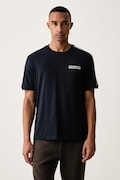 EA7 Emporio Armani t-shirt ανδρικό βαμβακερό με ελαστάν σκούρο μπλε AF10373.7M002189