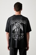 T-shirt z bawełną męski czarny MLM101223