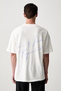 T-shirt bawełniany męski beżowy MLM101143