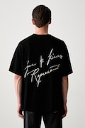 T-shirt bawełniany męski czarny MLM101143