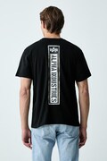 Alpha Industries majica za muškarce od pamuka Backprint Vintage Panel crna 268513